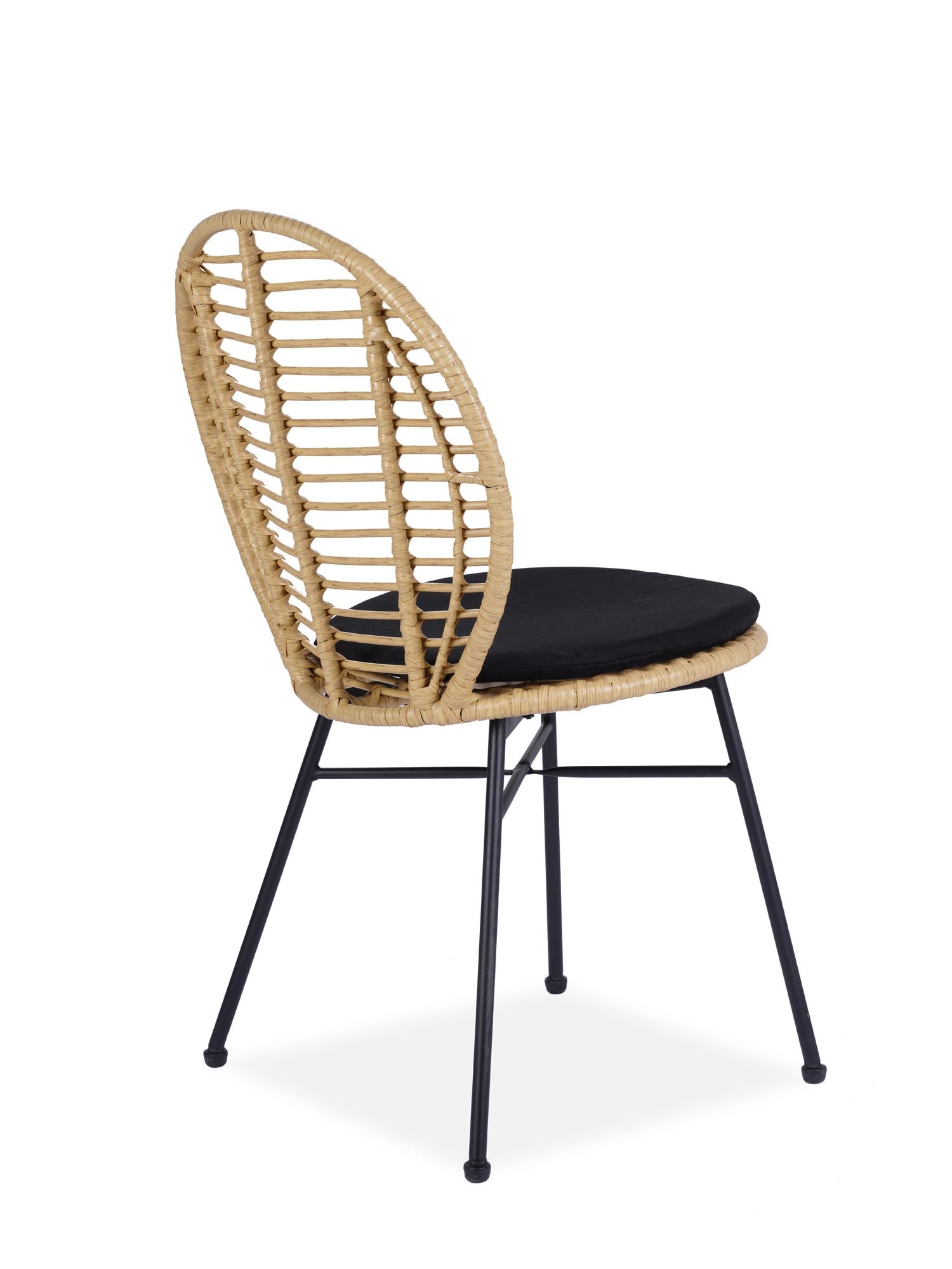 Rotan - stoel - synthetisch rotan - 48x90x57 cm - zwart