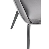 Eettafel stoel - fluwelen stof - 49x91x60 cm - grijs