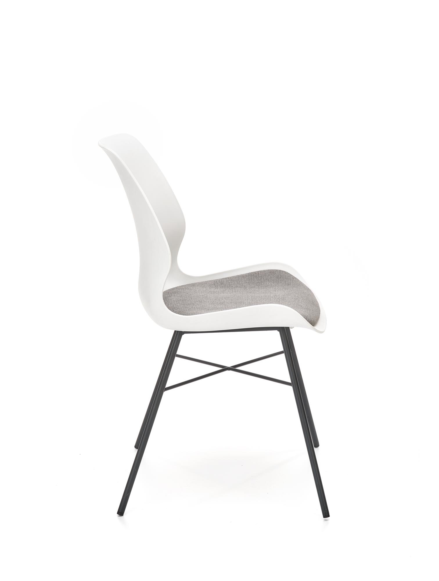 Eettafel stoel - stof - 47x86x55 cm - grijs