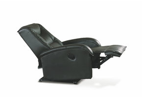 JEFF - relaxfauteuil - uitklapbaar - eco leer - zwart