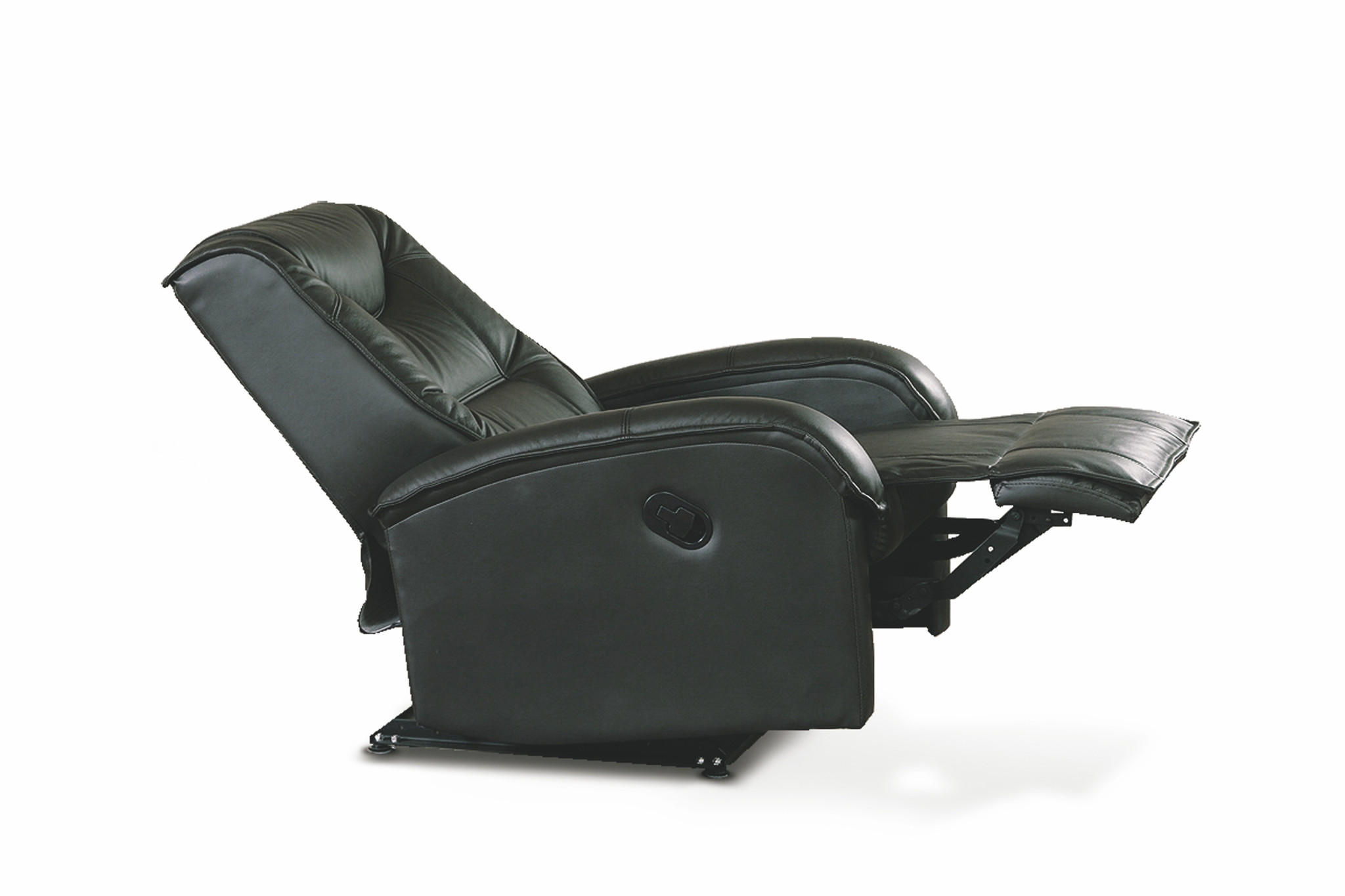 JEFF - relaxfauteuil - uitklapbaar - eco leer - zwart