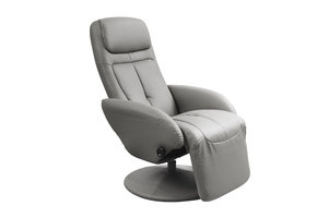 OPTIMA - relaxfauteuil - uitklapbaar - eco leer - grijs