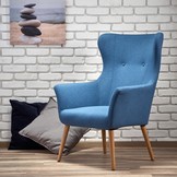 COTTO - relaxfauteuil - traditioneel - 73x76x99 cm - blauw