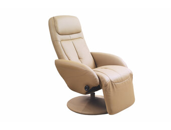 OPTIMA - relaxfauteuil - uitklapbaar - eco leer - beige