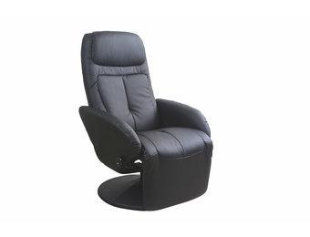 OPTIMA - relaxfauteuil - uitklapbaar - eco leer - zwart