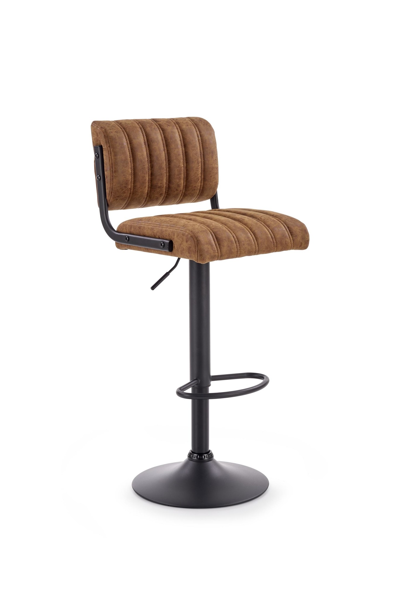Barkruk - stof - 39x89-109x46 cm - bruin