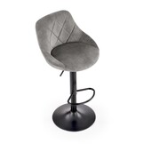 Barkruk - stof - 45x16-84x47 cm - grijs