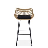 Barkruk - synthetisch rotan - 54x99x52 cm - zwart