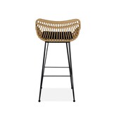 Barkruk - synthetisch rotan - 54x99x52 cm - zwart