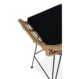 Barkruk - synthetisch rotan - 54x99x52 cm - zwart