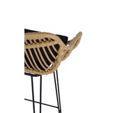 Barkruk - synthetisch rotan - 54x99x52 cm - zwart