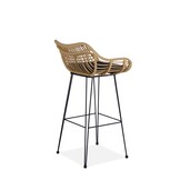 Barkruk - synthetisch rotan - 54x99x52 cm - zwart