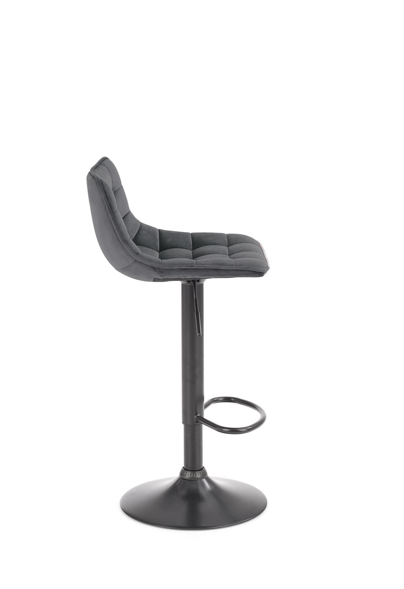Barkruk - stof - 43x84-106x44 cm - grijs