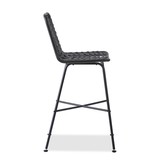 Barkruk - kunststof rotan - 47x113x57 cm - zwart