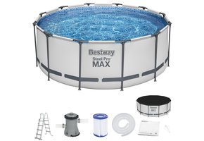 Bestway zwembad - met pomp en zwembad trap - 366x122 cm - wit