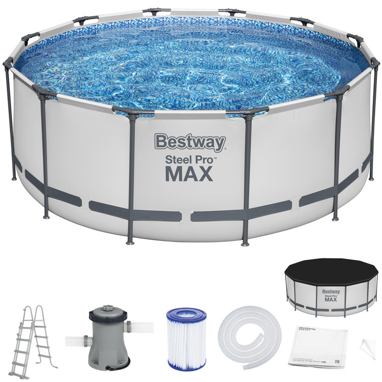Bestway zwembad - met pomp en zwembad trap - 366x122 cm - wit