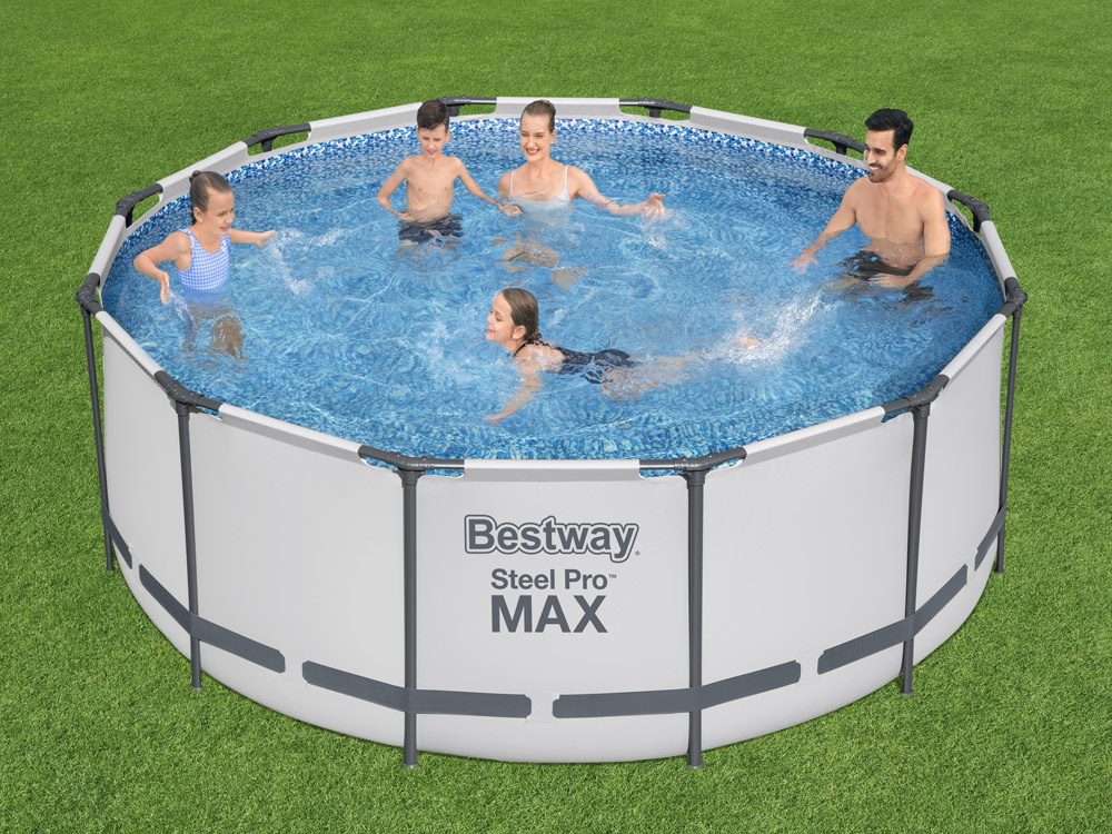 Bestway zwembad - met pomp en zwembad trap - 366x122 cm - wit