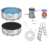 Bestway zwembad - met pomp en zwembad trap - 366x122 cm - wit