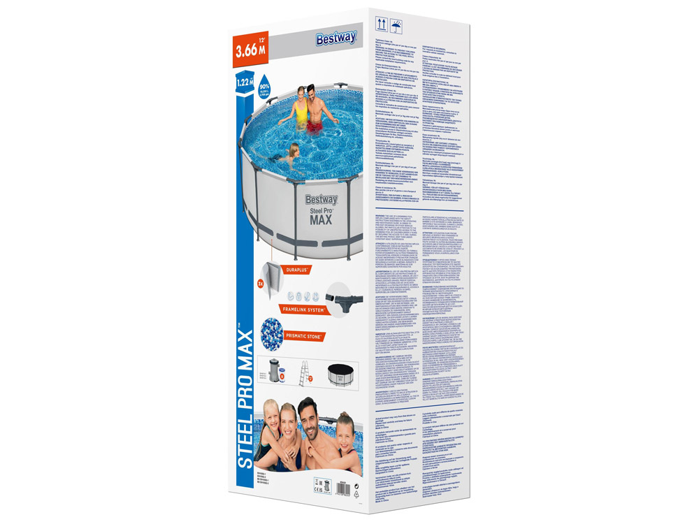 Bestway zwembad - met pomp en zwembad trap - 366x122 cm - wit