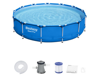 Bestway zwembad met pomp - opzetzwembad - 396x84 cm - blauw