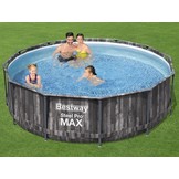 Bestway zwembad - met pomp en zwembad trap - 366x100 cm - hout