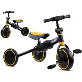 Driewieler - loopfiets - 3-in-1 - 73x47x51 cm - zwart, geel