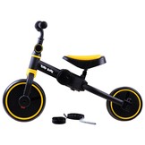 Driewieler - loopfiets - 3-in-1 - 73x47x51 cm - zwart, geel