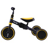 Driewieler - loopfiets - 3-in-1 - 73x47x51 cm - zwart, geel