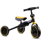Driewieler - loopfiets - 3-in-1 - 73x47x51 cm - zwart, geel