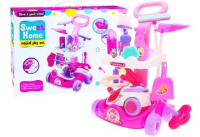 Kinder schoonmaakset - met speelgoed stofzuiger - 51 cm - roze