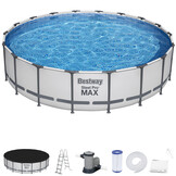 Bestway zwembad - met pomp en zwembad trap - 549x122 cm - wit