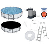 Bestway zwembad - met pomp en zwembad trap - 549x122 cm - wit
