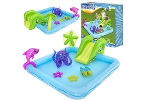 Kinderzwembad - met glijbaan - 239x206x86 cm - Bestway Aquarium