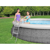 Zwembad trap - Bestway - 84 cm hoog - antislip treden - grijs