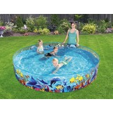 Kinderzwembad - Bestway -  ⌀244x46 cm - transparant - zeedieren