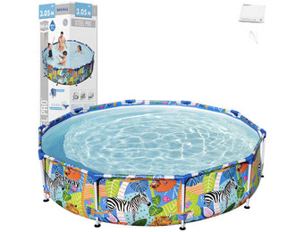 Bestway zwembad - rond - 305x66 cm - 4062 l - safari print