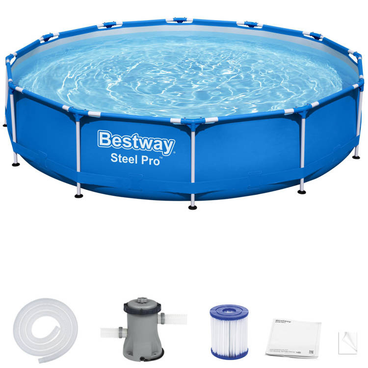 Bestway zwembad met pomp - opzetzwembad - 366x76 cm - blauw
