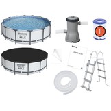 Bestway zwembad - met pomp en zwembad trap - 427x107 cm - wit