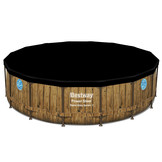 Bestway zwembad - met pomp, trap & afdekzeil - 488x122cm - hout