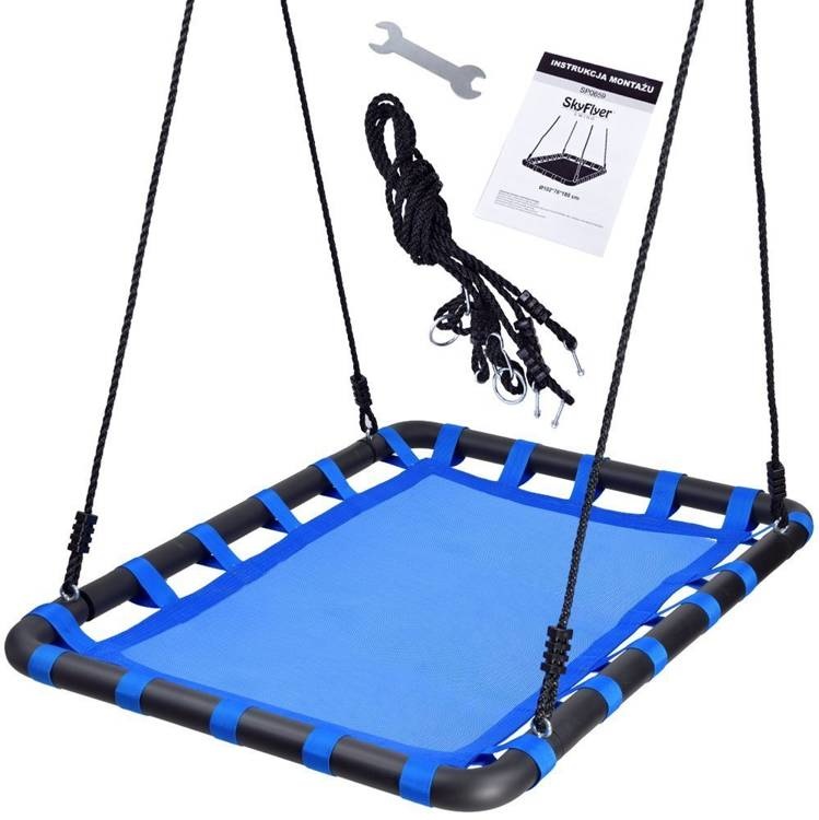 Nestschommel - grote schommel - rechthoek - 59 x 86 cm - blauw