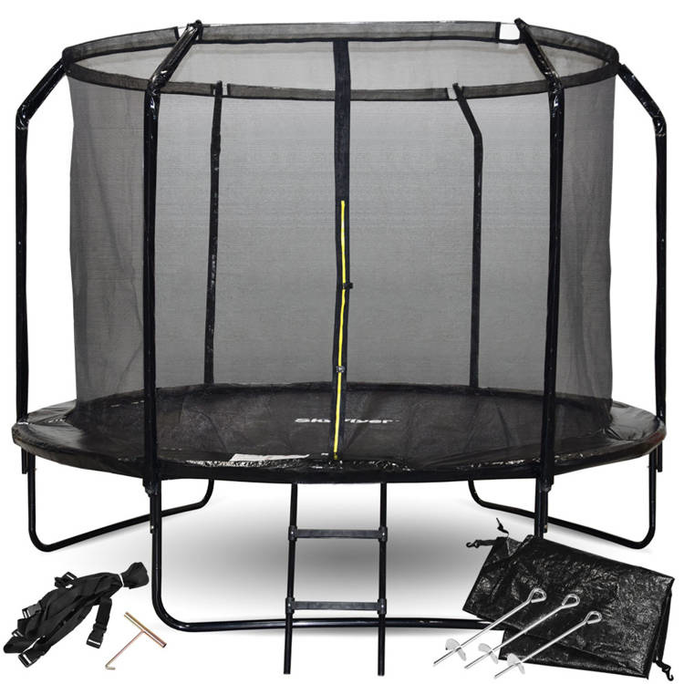 Trampoline met net - 304 cm - 10FT - tot 150 kg -  zwart
