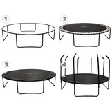 Trampoline met net - 366 cm - 12FT - tot 150 kg -  zwart