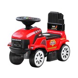 Loopauto - tractor - met aanhanger, schop & hark - rood