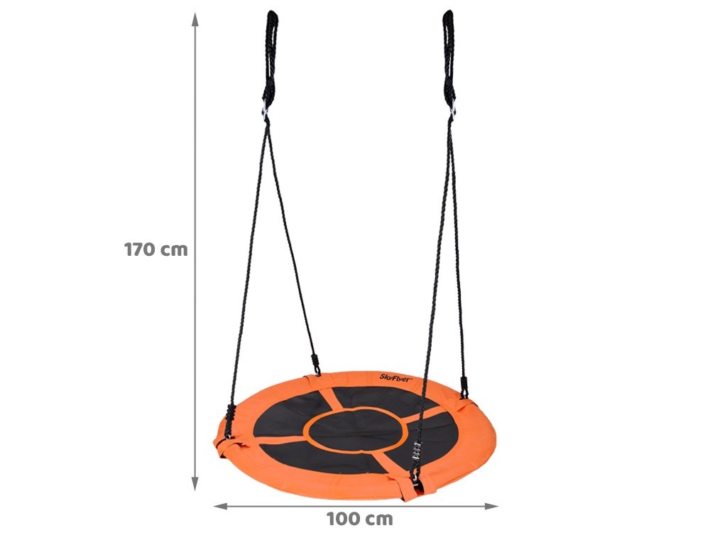 Nestschommel - grote schommel - ⌀ 100 cm - tot 150 kg - oranje