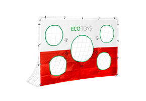 Voetbal goal - met gatendoek - 180 x 61 x 122 cm - rood wit