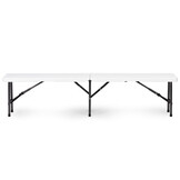 Campingtafel - met bankjes - 8 personen - 179x74x74 cm - wit