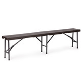Campingtafel - met bankjes - 8 personen - 179x74x74 cm - bruin