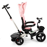 Driewieler - met duwstang - 360° draaibaar - 84x49x96cm - roze