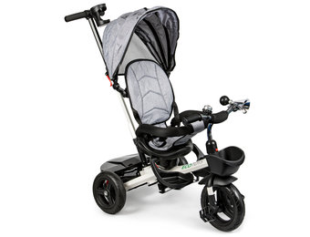 Driewieler - met duwstang - 360° draaibaar - 84x49x96cm - grijs