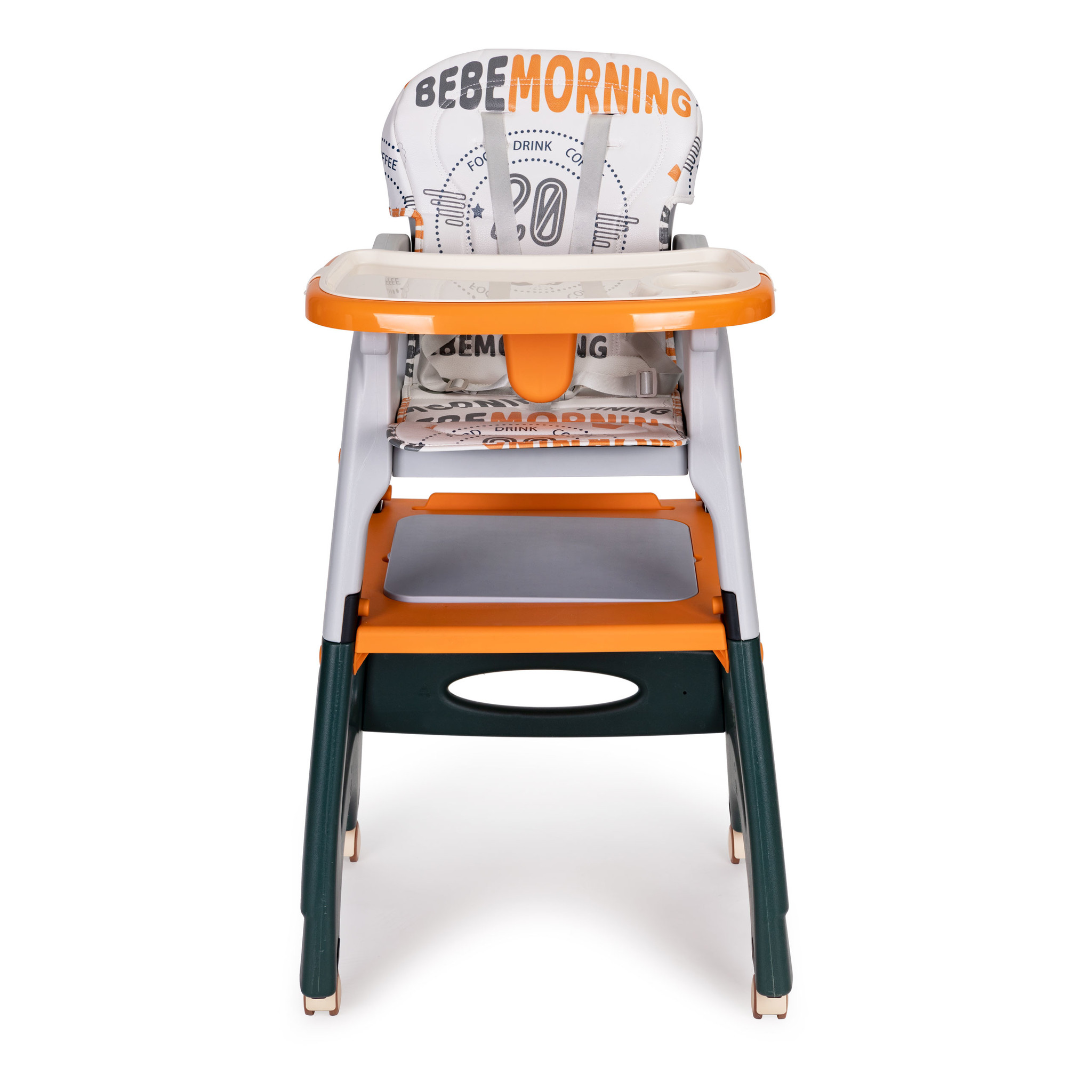Kinderstoel - meegroeistoel - 2-in-1 - met speeltafel - oranje